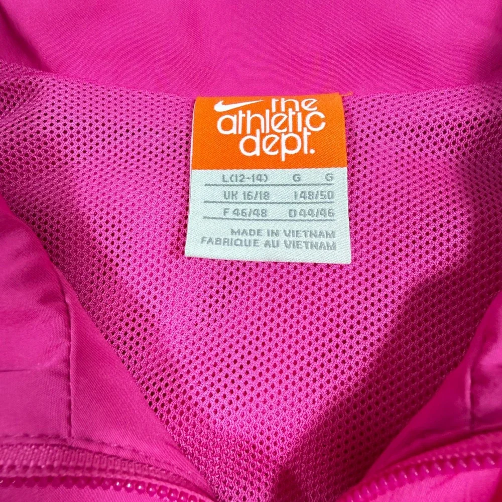 Nike Athletic Dept Girls Pink Windbreaker‎ Track Jacket Full Zip 370902-674 L